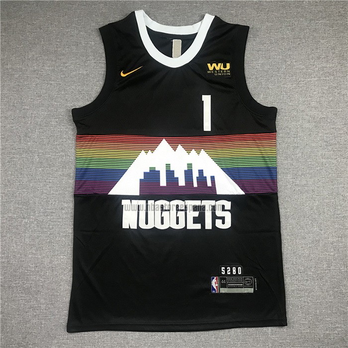 Camiseta Denver Nuggets Michael Porter JR. NO 1 Ciudad Negro